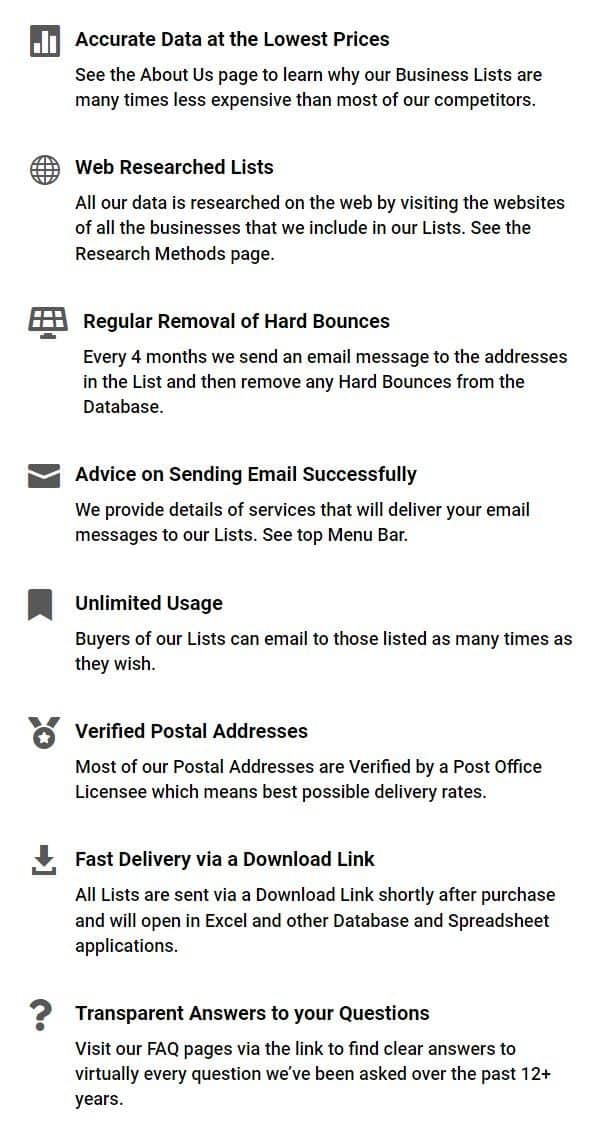 guarantee-points marketing list of Fitness Centers
